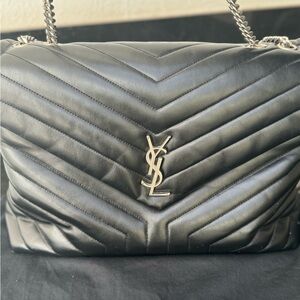 YSL Yves Saint Laurent Loulou Lou Lou Quilted Chain Shoulder Bag Crossbo…